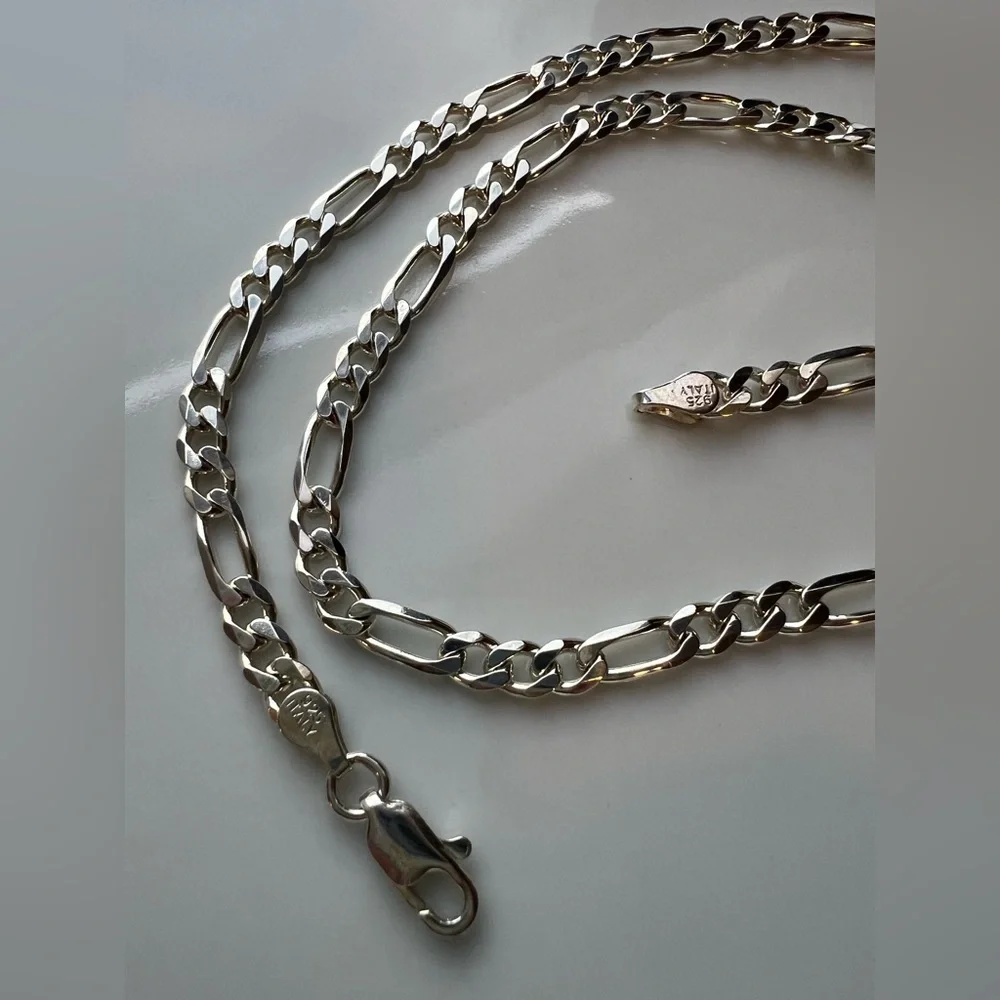 Figaro Necklace Vintage Sterling Silver NOS 925 Italy 16”